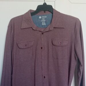 Haggar Fitted Stretch Long Sleeve Button Down Shirt Size XL